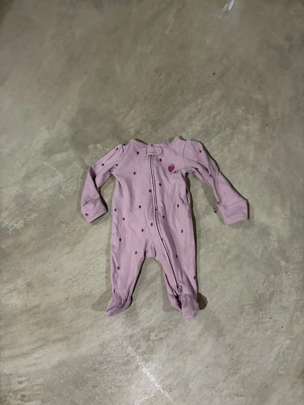 Carter's Light Pink Footed One-Piece with Heart Accents